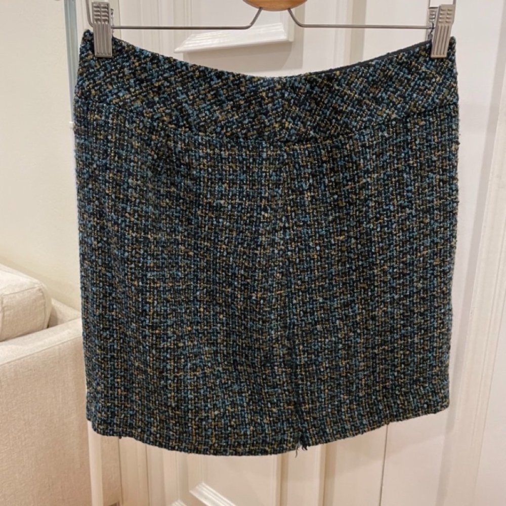 Ann Taylor Green Tweed A-Line Skirt (Retail: $98)
